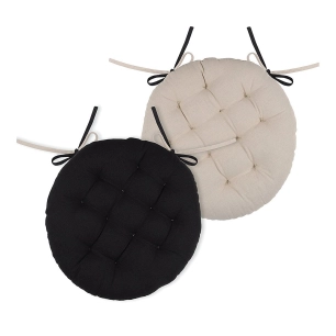 Galette ronde STOF noir/lin Ø.38cm - STOF