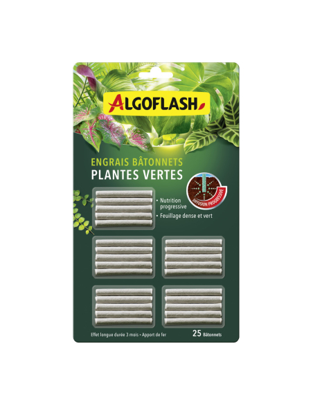 Engrais Bâtonnets Algoflash Nutrition continue plantes vertes - ALGOFLASH