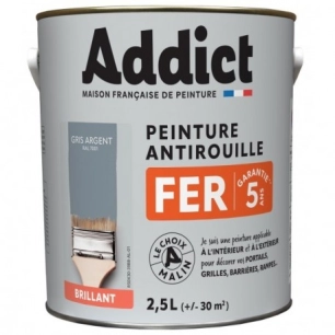Peinture Fer 2.5 litres gris argent - ADDICT