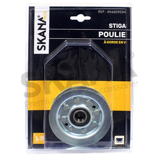 poulie de traction en v sur roulement. adaptable sur tondeuses autoportées castelgarden, stiga. ø extérieur : 89 mm ø intérieur