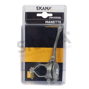 manette d'accélération en aluminium. avec collier ø : 23 à 27 mm pour fixation sur le mancheron. pour utilisation avec un câble