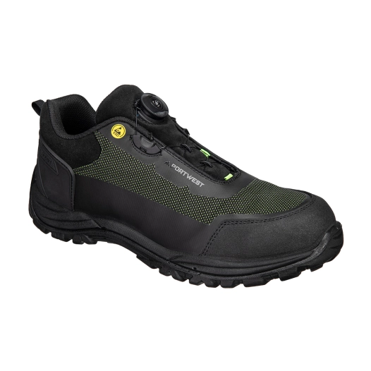 chaussures girder composite mid s3s esd sr fo - taille 48 - noir/vert - portwest