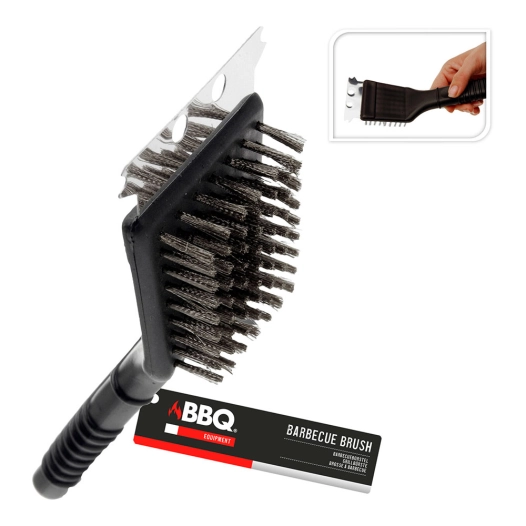 brosse à barbecue avec racleur, 21 cm