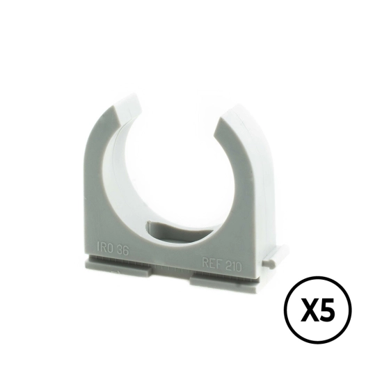 support de pression gauche ø 20 mm, gris, 5 unités