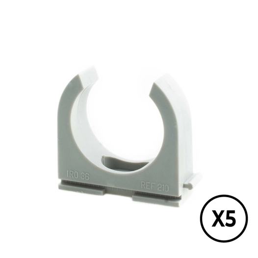 support de pression gauche ø 25 mm, gris, 5 unités