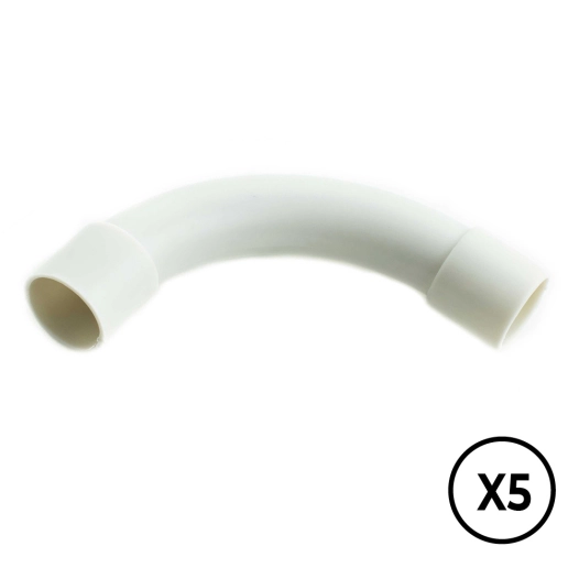 manchon pvc courbe a 90° ø 16 mm, gris, 5 unités
