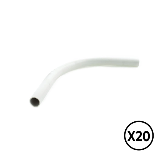 pvc rigide courbe ø 16 mm, gris, 20 unités