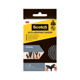 rouleau de ruban autofixant extrême, noir, 25 mm x 1 m, 2 pièces, max 5 kg