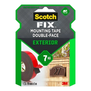 ruban adhésif de montage extérieur double face, 19 mm x 5 m, max 7 kg