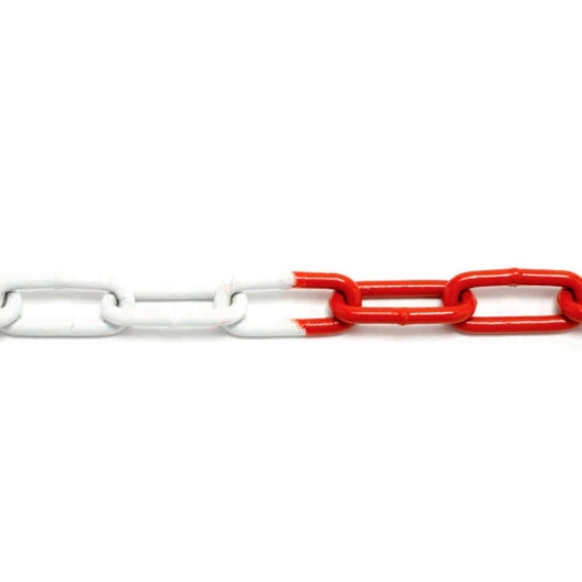 chaine a maillons acier bicolore rouge/blanc ø 6 mm din 763 boite de 30 m