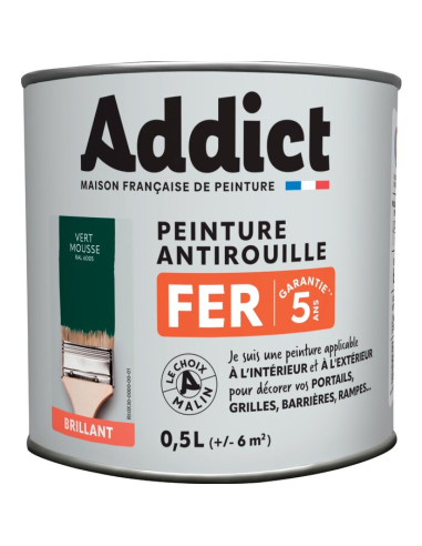 Peinture Fer 0.5 litre vert mousse - ADDICT