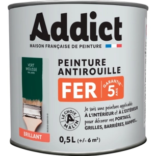 Peinture Fer 0.5 litre vert mousse - ADDICT