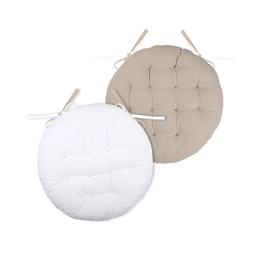 Galette de chaise ronde STOF ecru/lin Ø.38cm - STOF