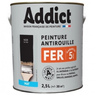 Peinture Fer 2.5 litres noir mat - ADDICT