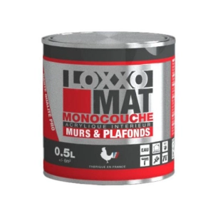 peinture acrylique mate monocouche murs & plafonds 0.5 l - loxxo