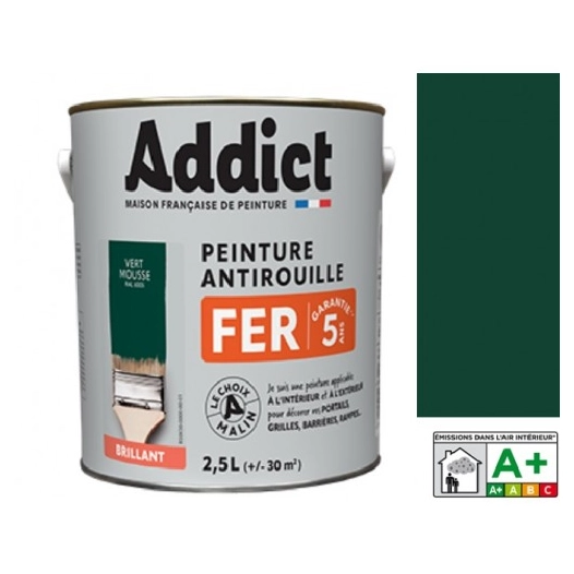 Peinture Fer 2.5 litres vert mousse - ADDICT