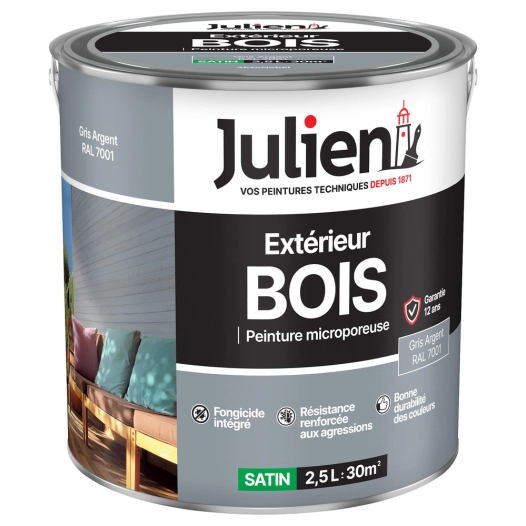 peinture extérieure bois microporeuse 2.5l - julien