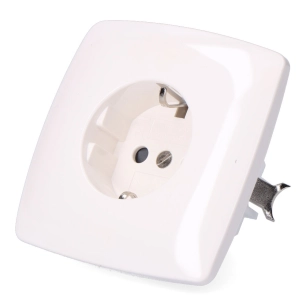 flush flush t/t base schuko 10/16 a 250 v, blanc (sous film rétractable)