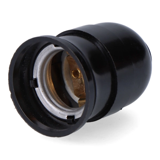 douille lampe intérieur en céramique bakélite e27, 4 a 230 v, noir, ø43 x 65 mm (sous film rétractable)