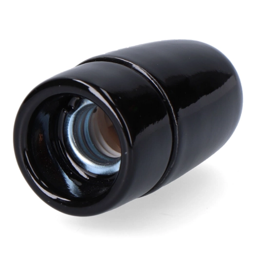 douille vintage en céramique e14, 60 w 250 v, noire, ø 35 x 60 mm (sous film rétractable)