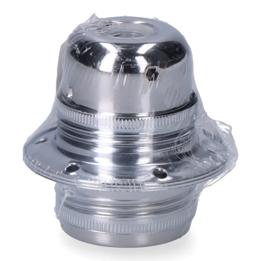 douille métal e27, 100 w 250 v, argent, ø60 x 40 mm (sous film rétractable)