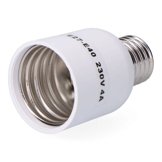 convertisseur de e27 à e40, 4a 230 v, blanc, ø47 x 79 mm (sous film rétractable)