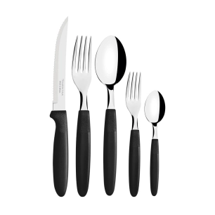 ménage de couverts noirs 30 pièces