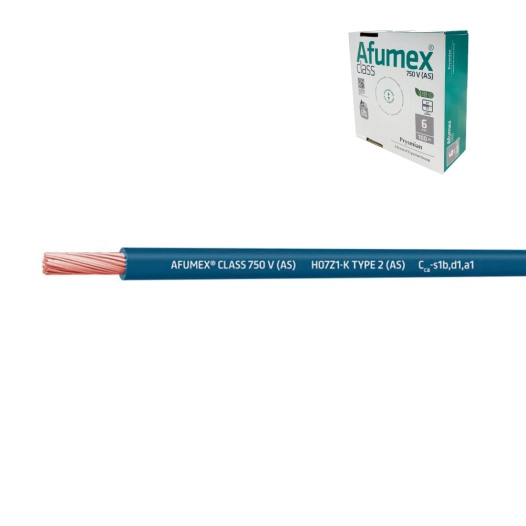 100 câble h07z1-k(as) 6,0 mm² bleu euro/m