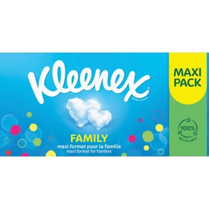 boîte family 128 mouchoirs blancs - kleenex