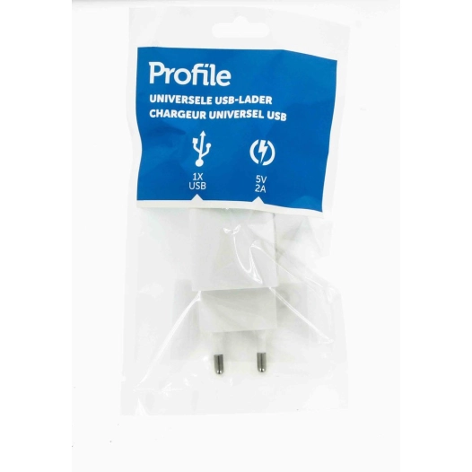 chargeur usb-a 5v 2a blanc - profile