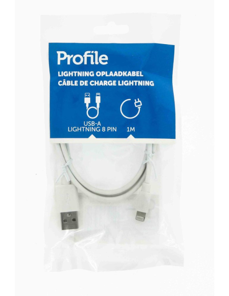 Câble Lightning 1m Profile Blanc Recharge et synchronisation rapide Apple - Profile