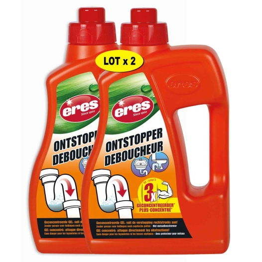 lot de 2 déboucheurs universels de canalisation 1l le 2ème à -50% - eres