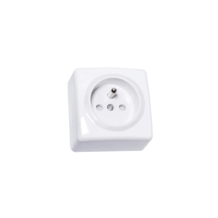 prise en saillie avec terre apparente blanche - profile