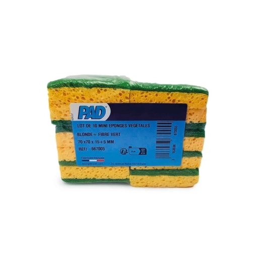 éponge végétale double face lot de 10 - pad