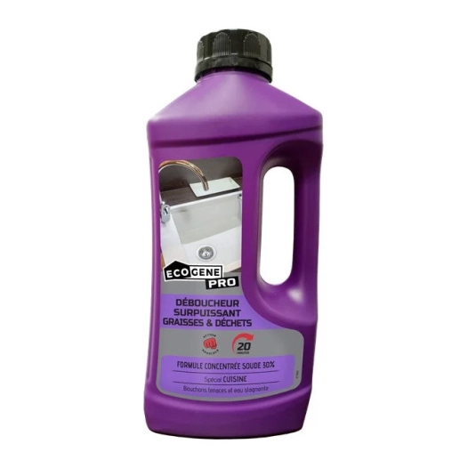 déboucheur surpuissant graisses & déchets cuisine pro 1l - ecogene