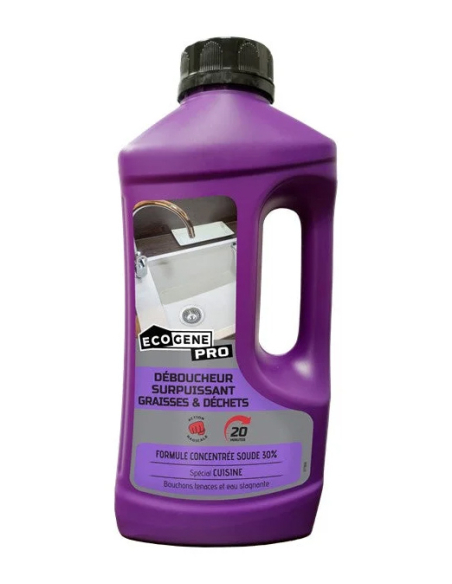 déboucheur surpuissant graisses & déchets cuisine pro 1l - ecogene