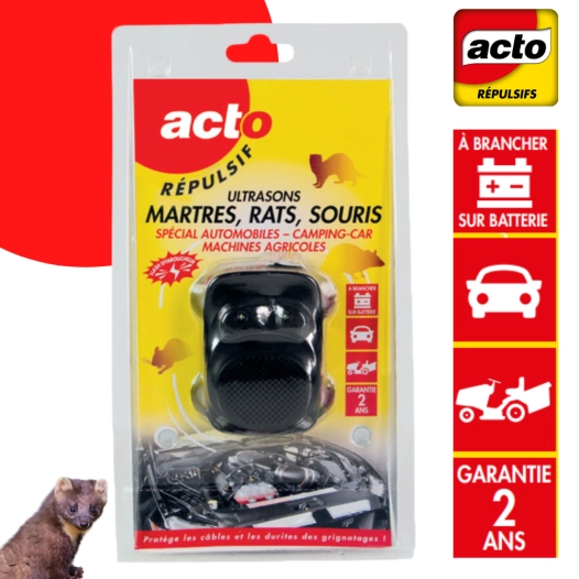 répulsif ultrasons rat souris martres spécial automobiles - acto
