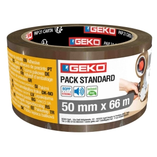 adhésif d'emballage pack standard havane 50 mm x 66 m - geko