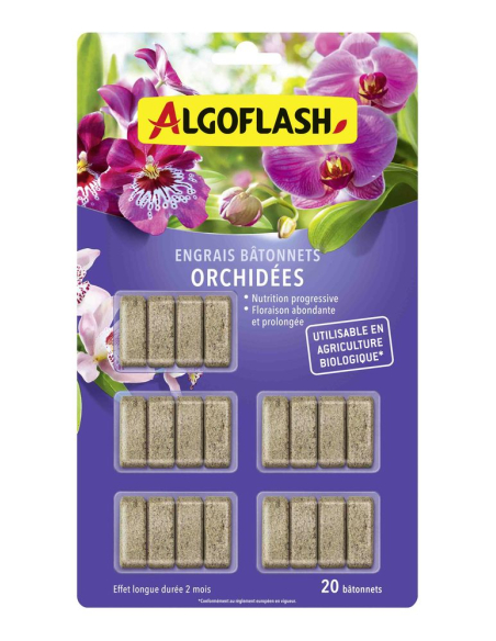 bâtonnets d'engrais orchidées uab lot de 20 - algoflash