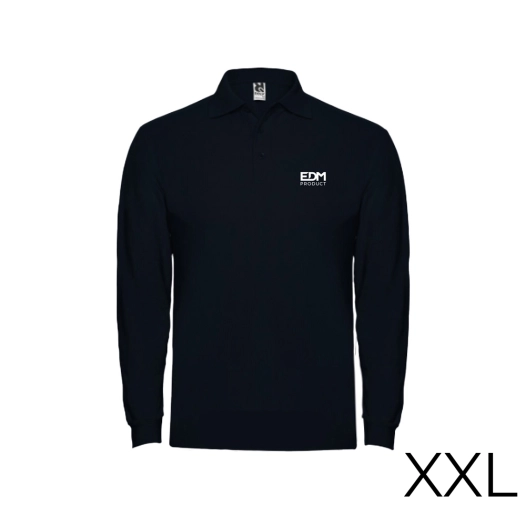 *merchandising* polo manches longues noir taille-xxl 65% polyester 35% coton edm