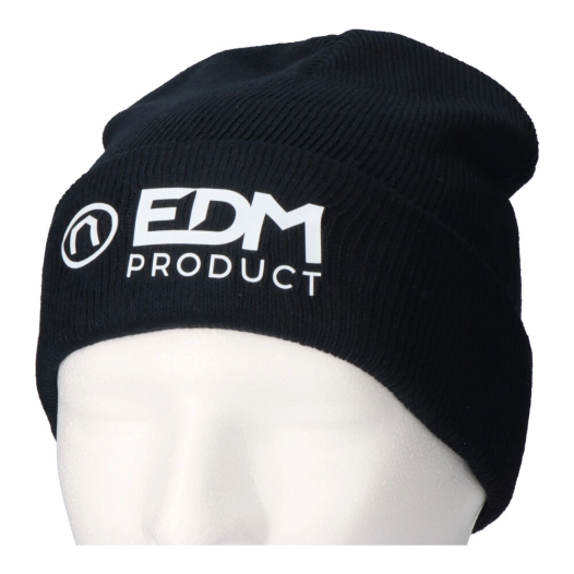 merchandising bonnet en tricot d'hiver bleu marine edm