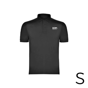 *merchandising* polo noir taille-s manche courte brodé edm