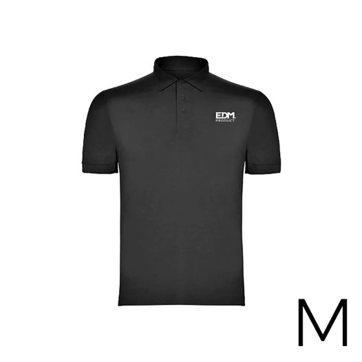 *merchandising* polo noir taille-m manche courte brodé edm