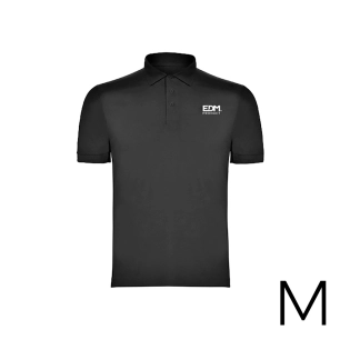 *merchandising* polo noir taille-m manche courte brodé edm