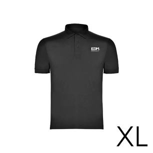 *merchandising* polo noir taille-xl manche courte brodé edm