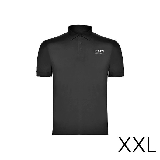*merchandising* polo noir taille-xxl manche courte brodé edm