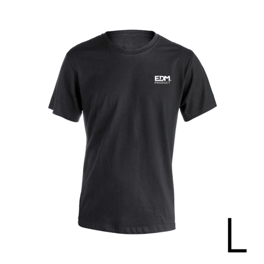 *merchandising* t-shirt noir taille-l manches courtes brodé edm