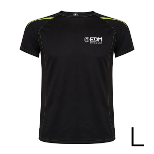 *merchandising* t-shirt de sport noir taille-l roly edm