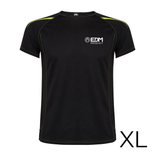 *merchandising* t-shirt de sport noir taille-xl roly edm
