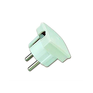 fiche 2p+t côté sortie 4,8 mm blanche (sous film rétractable)